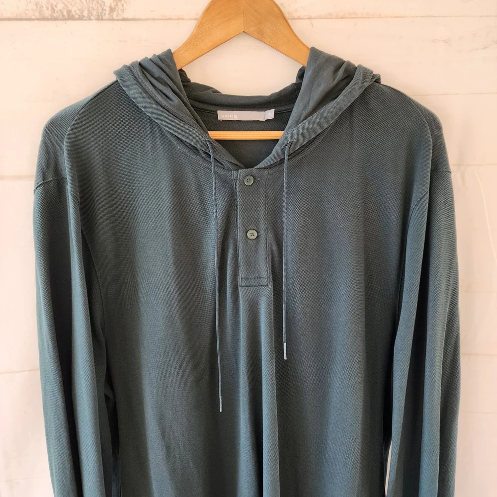 Vince Dark Green Hooded Sweater